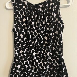 Calvin Klein Black and White Patterned Dots Blouse